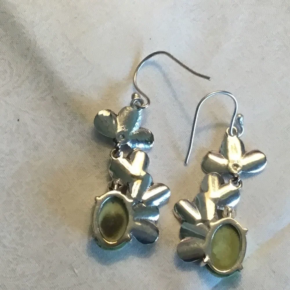 NWOT.  SS Australian Lemon Chrysoprase Earrings